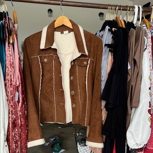 Women’s Brown Teddy-Lined Suede Jacket